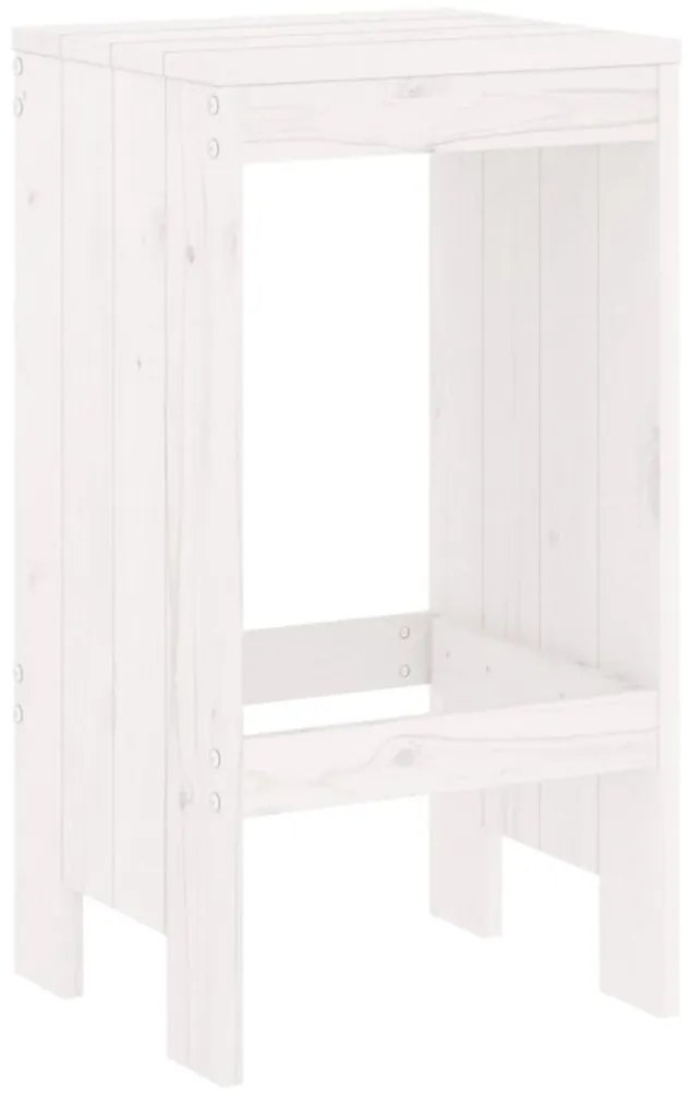 Bancos de bar 2 pcs 40x36x75 cm madeira de pinho maciça branco
