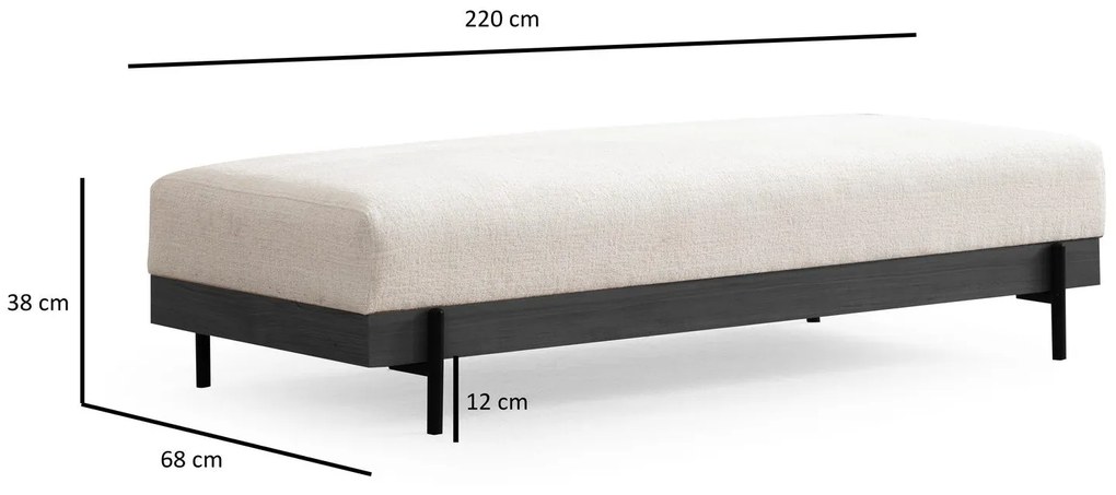 Pouffe Eti – Branco – 158 cm x 68 cm x 38 cm