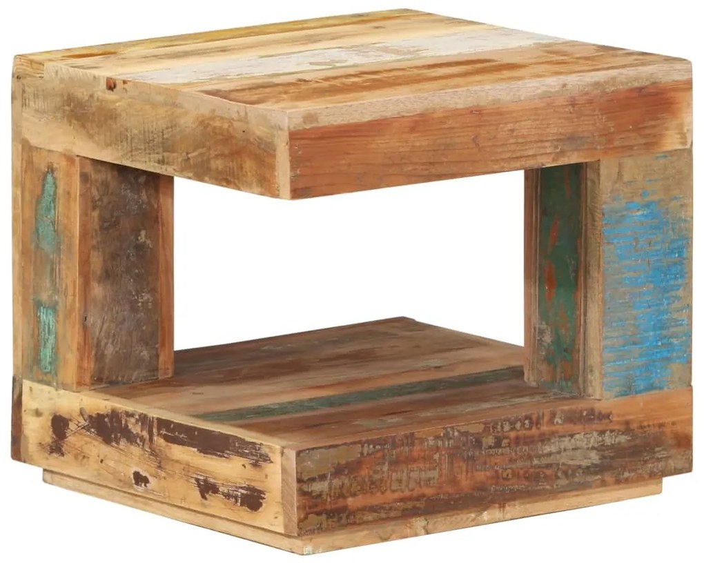 Mesa de centro 45x45x40 cm madeira recuperada maciça