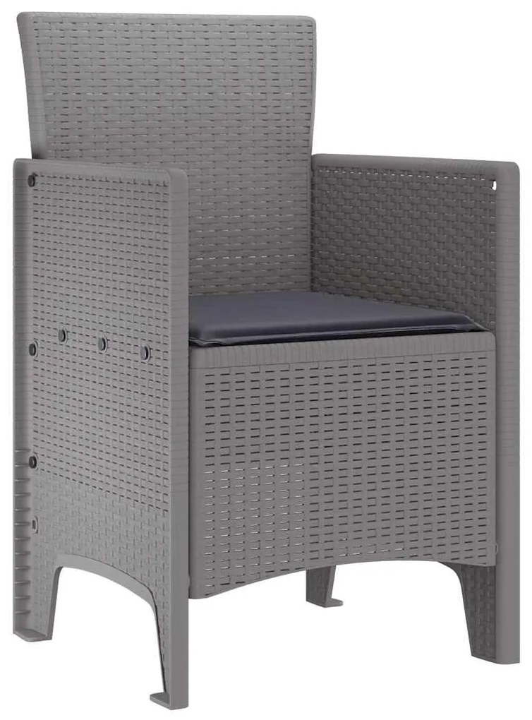 Cadeiras de Jardim com Almofadas 2 pcs Cinzento-claro
