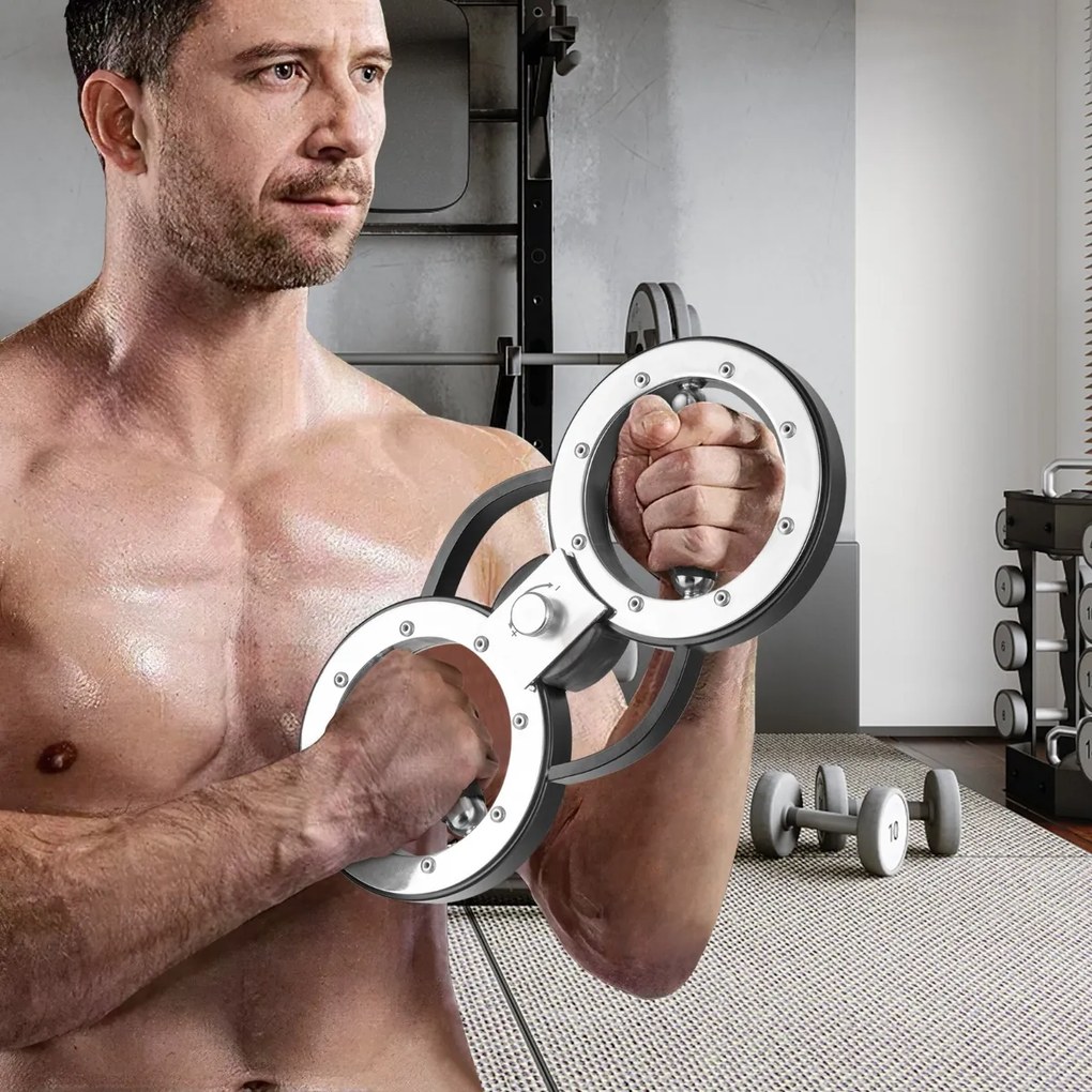 Exercitador de antebraços giratório Equipamento de treino de braços de 5,35 kg com resistência ajustável