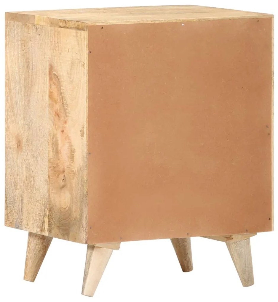 Mesa cabeceira esculpida 40x30x50 cm madeira mangueira maciça