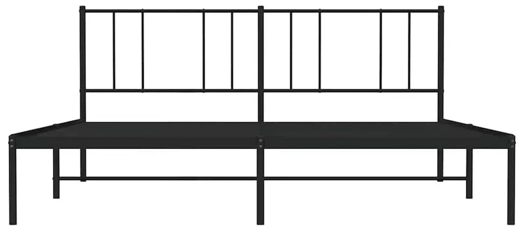 Estrutura de cama com cabeceira 193x203 cm metal preto