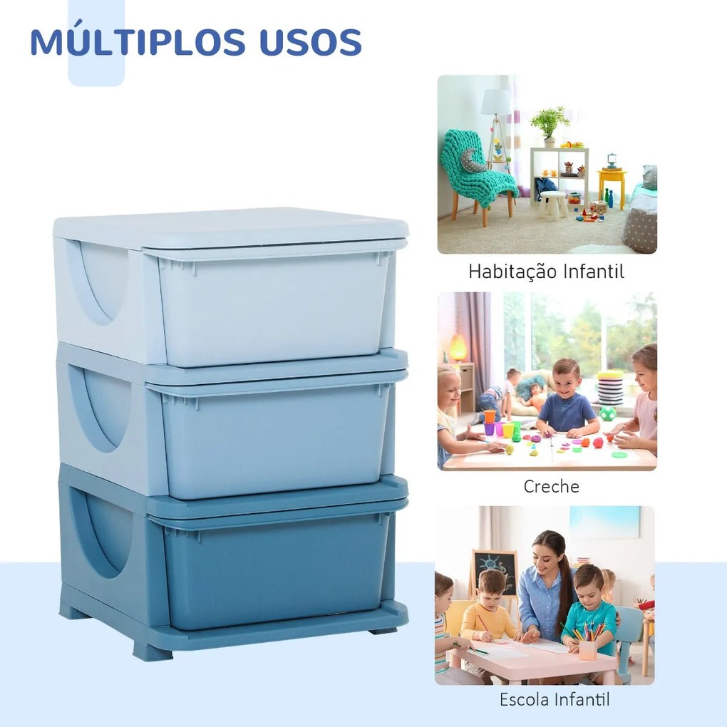 Organizador de Brinquedos Luna - Azul - Design Moderno