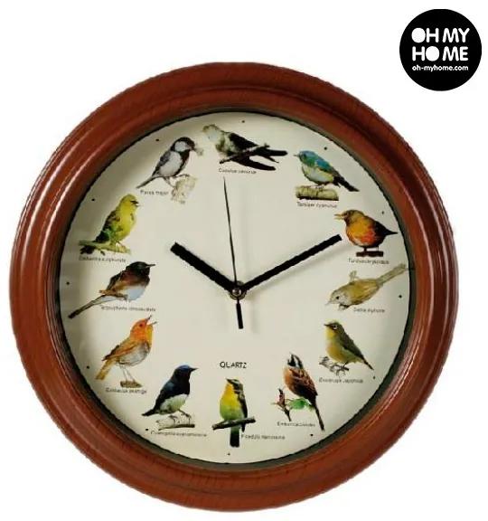 Relógio de Parede com Melodias de Pássaros