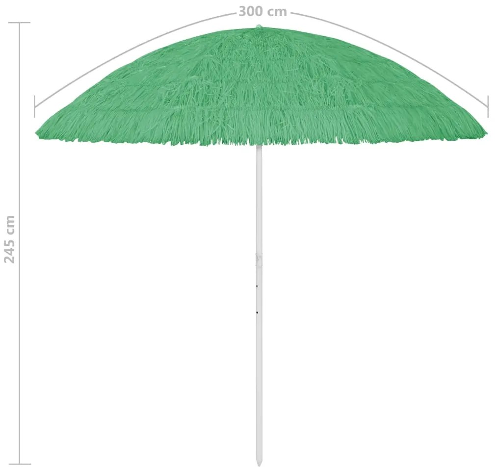 Guarda-sol de praia Hawaii 300 cm verde