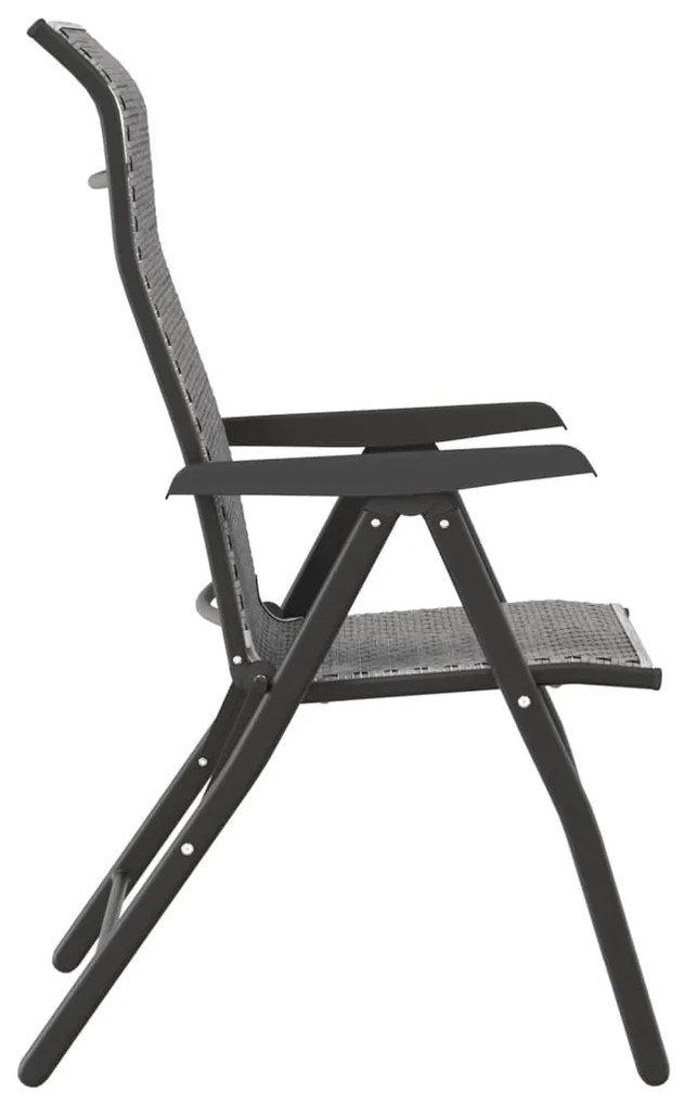 Cadeiras de jardim dobráveis 4 pcs vime PE cinzento