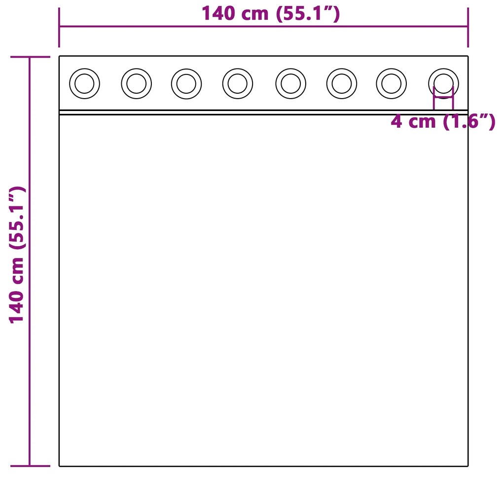 Cortinas 2 pcs com Ilhós Cappuccino 140x140 cm