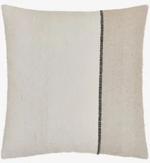 Almofada Quadrada 45x45 Cm De Algodão Louisa Preto - Crema Linho - Sklum