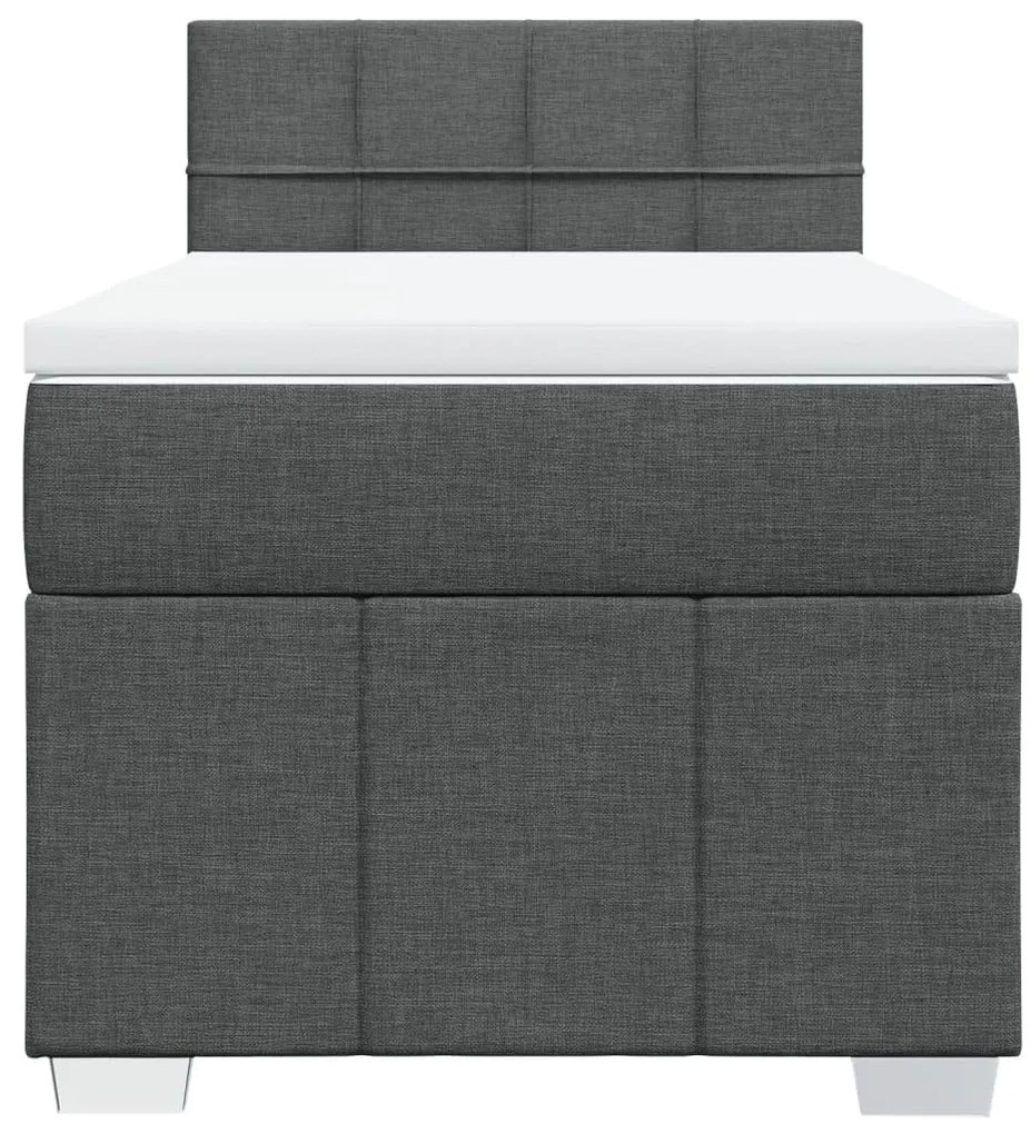 Cama com molas/colchão 80x200 cm tecido cinzento-escuro