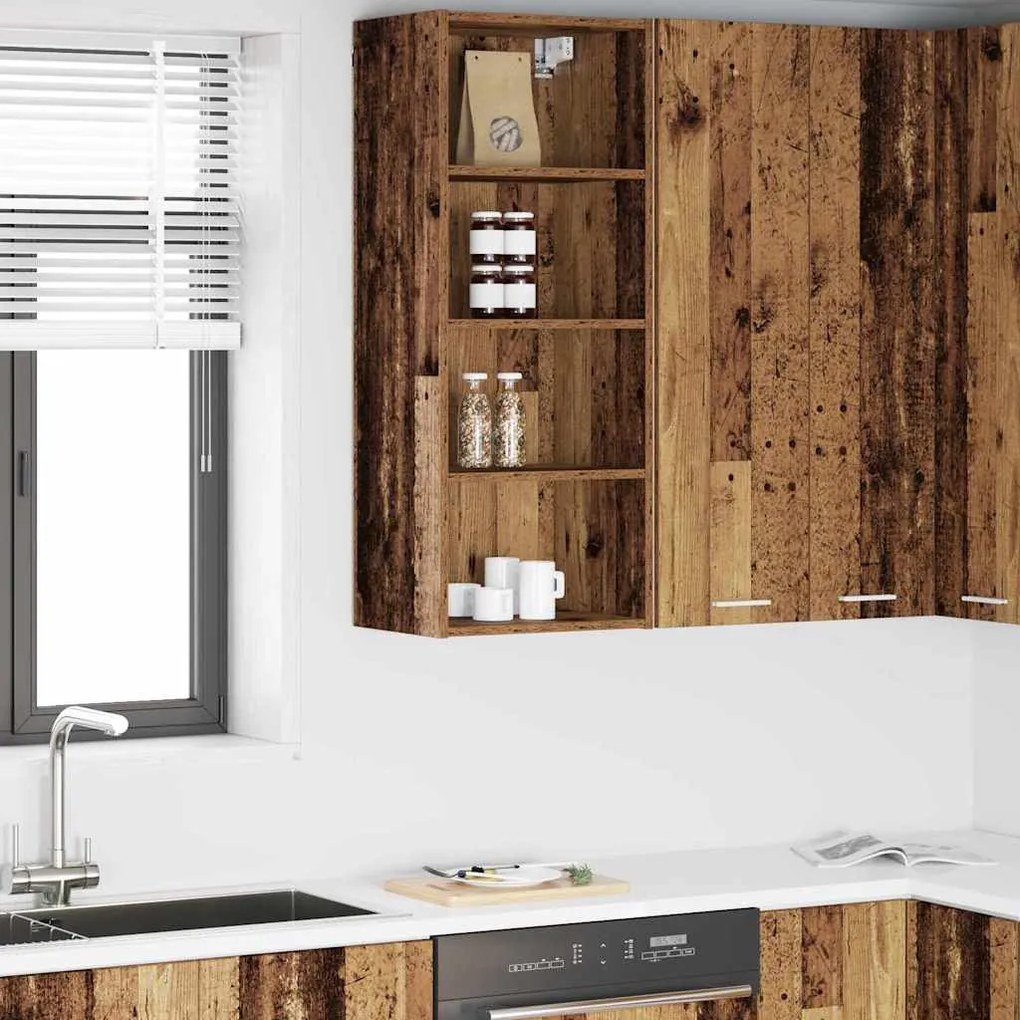 vidaXL Armário suspenso Riga Madeira antiga 40 x 29,5 x 100 cm