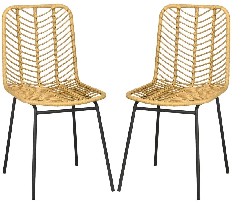Conjunto de 2 Cadeiras Cardini em Vime - Design Natura