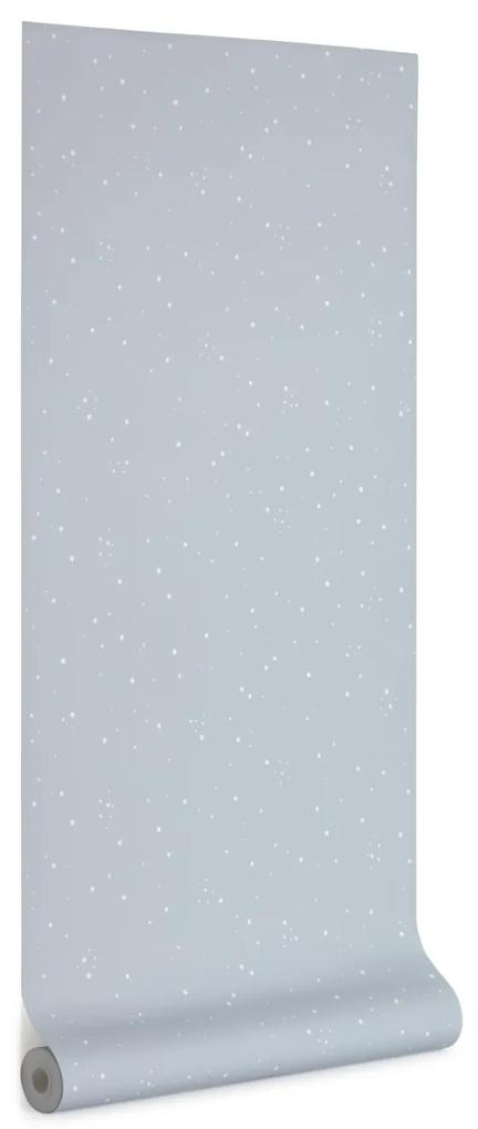 Kave Home - Papel de parede Ludmila azul com estampado de estrelas branco 10 x 0,53 m FSC MIX Credit