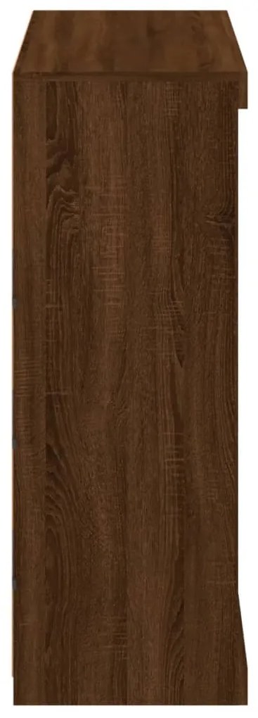 Aparador com luzes LED 81x37x100 cm carvalho castanho