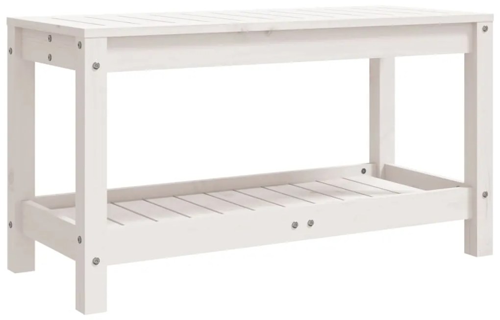 Banco de jardim 82,5x35x45 cm madeira de pinho maciça branco