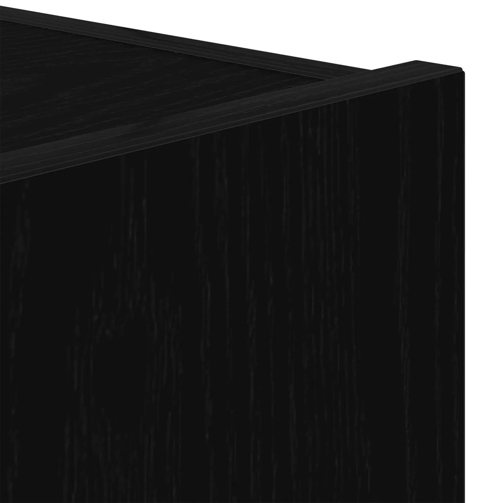 Armário de TV vidaXL com Luzes LED Carvalho Preto 100x35x31 cm