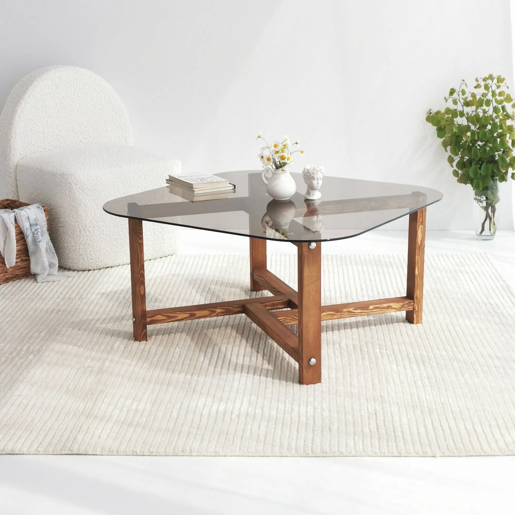 Mesa de Café Zen - Cor Carvalho - 80x40x80cm