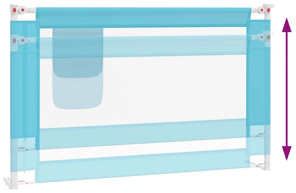 Barra de segurança p/ cama infantil tecido 120x25 cm azul