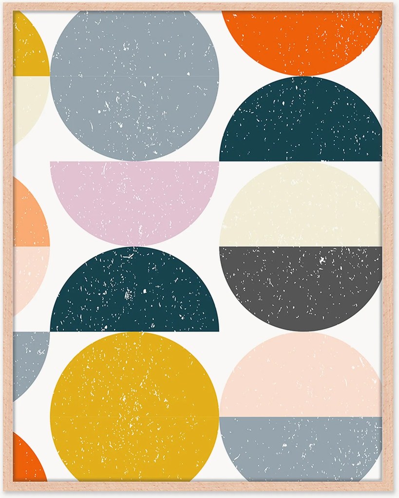 Impressão digital emoldurada Geometric Shapes