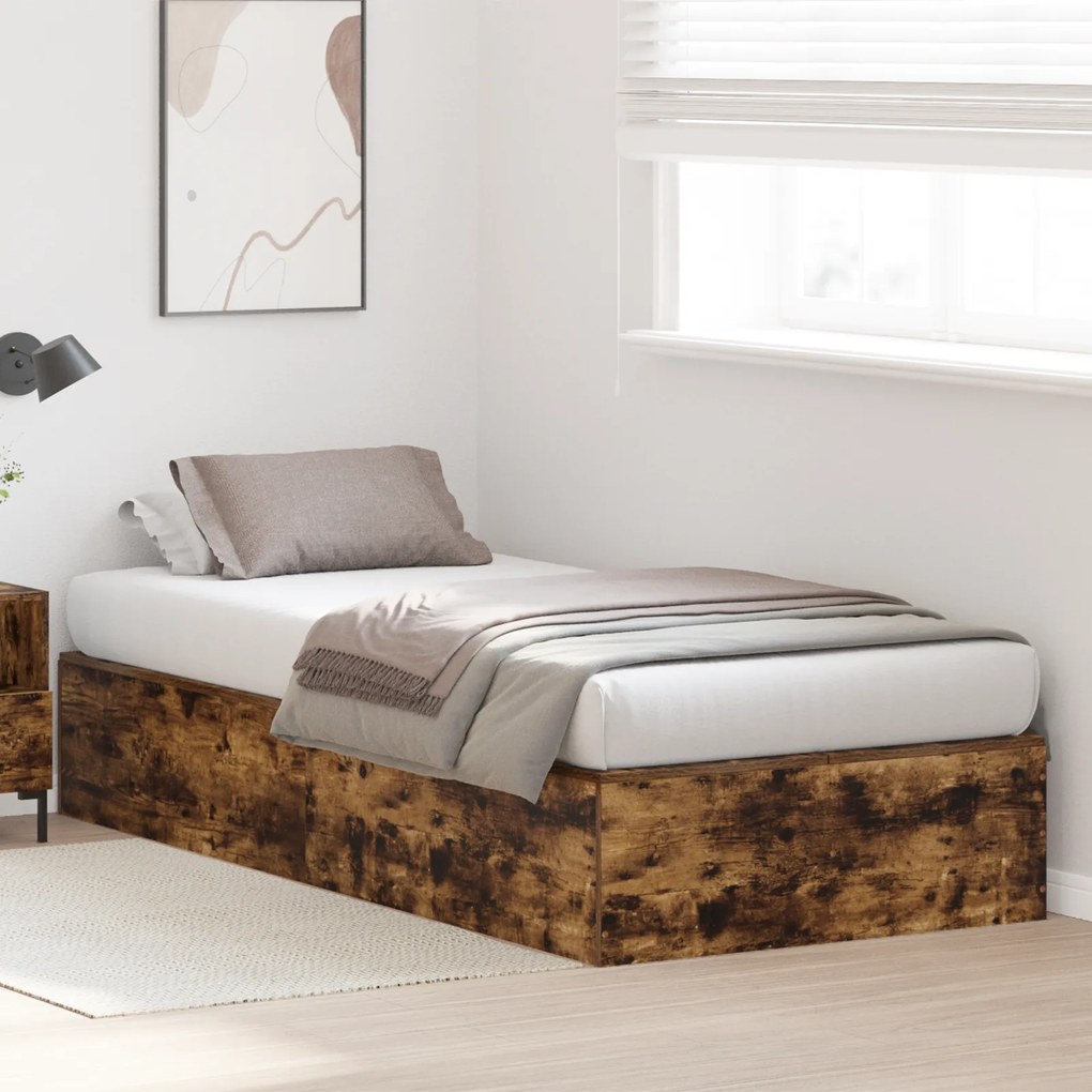 Estrutura da Cama Storage Carvalho Fumado 80x200 cm