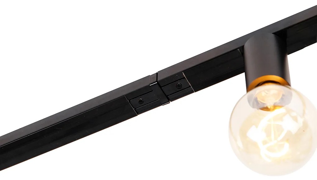 Sistema de trilhos moderno monofásico 5 luzes incl. casquilho E27 preto - Jeana