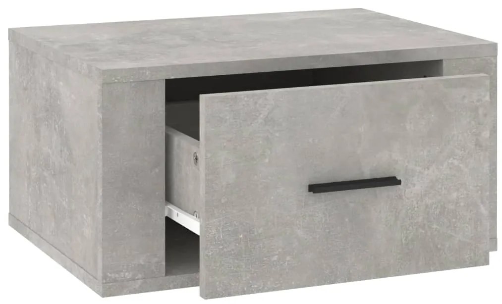 Mesas de cabeceira de parede 2 pcs 50x36x25 cm cinzento cimento