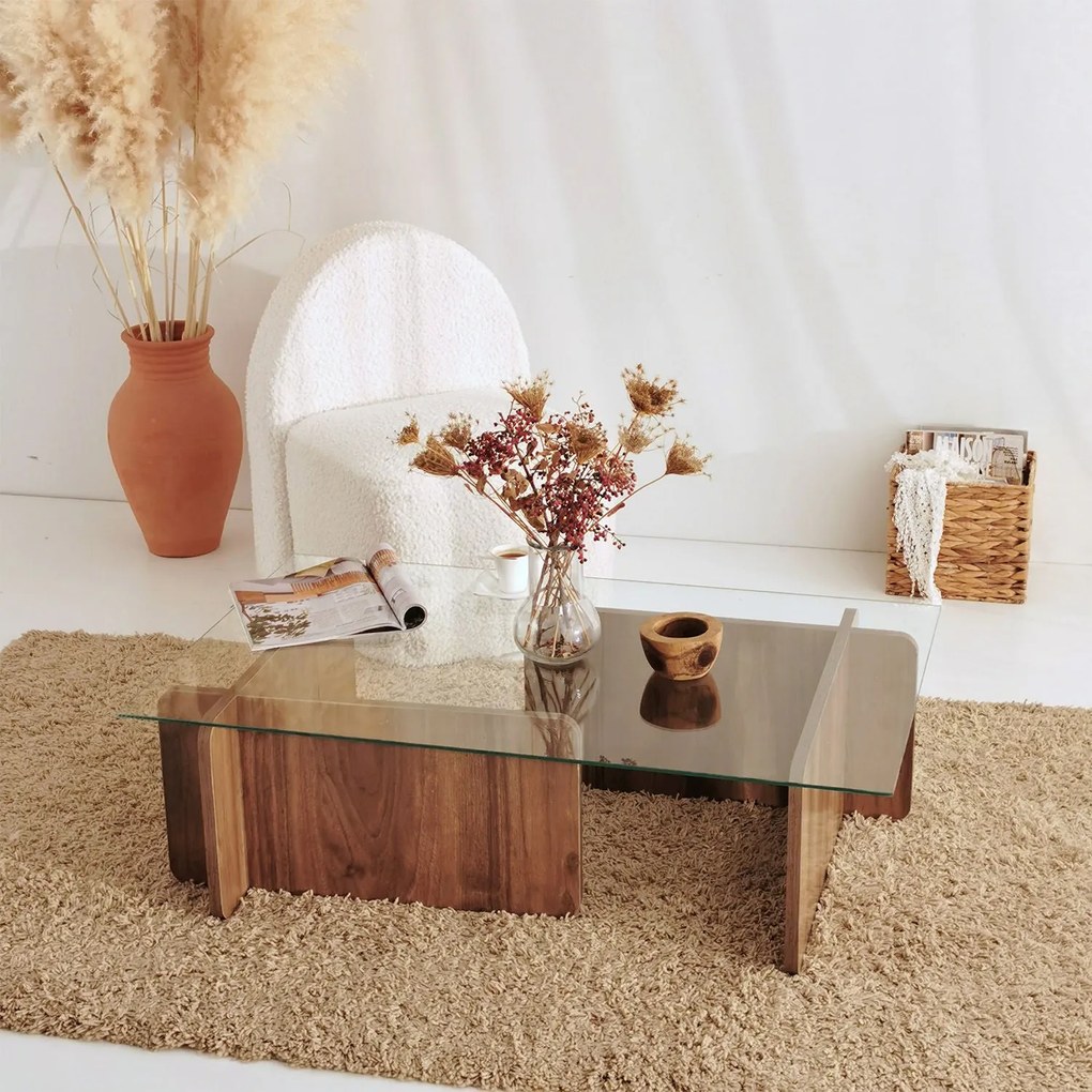 Mesa de Café Escape - Cor Nogueira - 105cm x 30cm x 65cm
