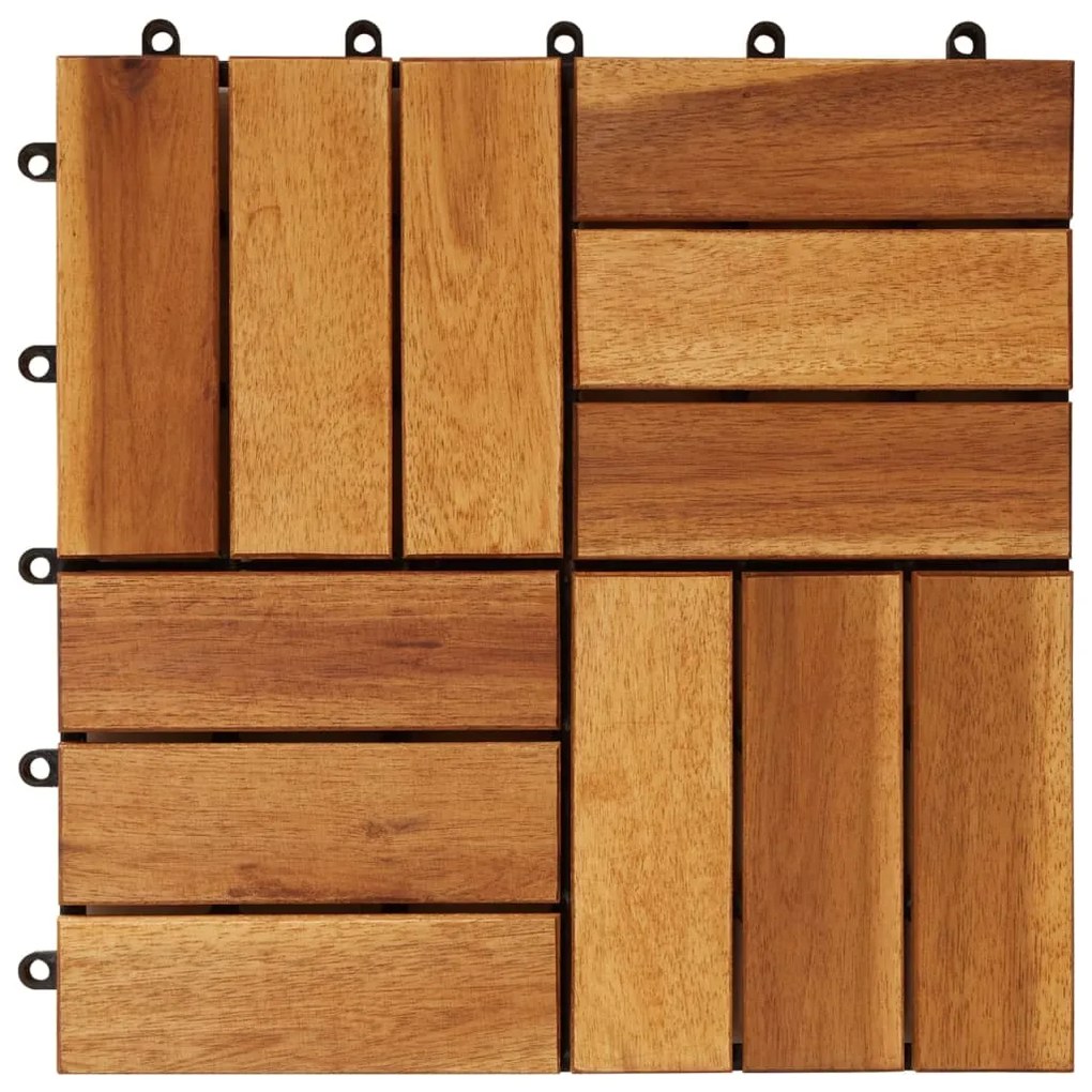 Ladrilho de pavimento 30 pcs 30 x 30 cm madeira de acácia