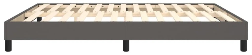 Estrutura de cama 160x200 cm couro artificial cinzento