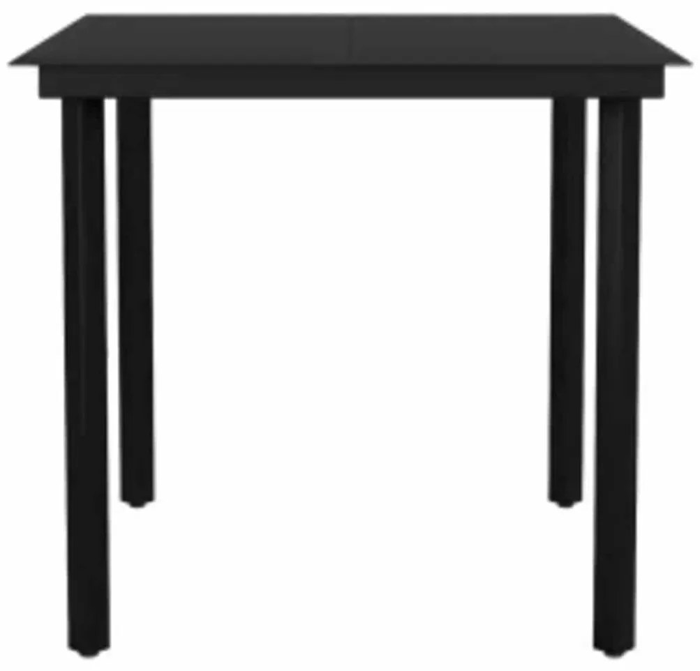 Conjunto jantar jardim 5 peças almofadas vidro vime PE castanho