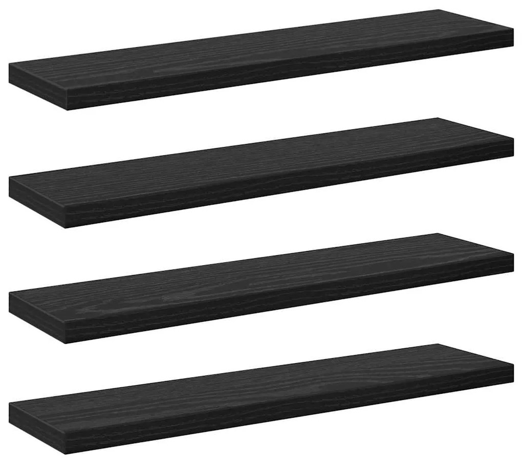 Prateleiras de Estante em Carvalho Preto - 4 peças, 40x10x1.5 cm, Made