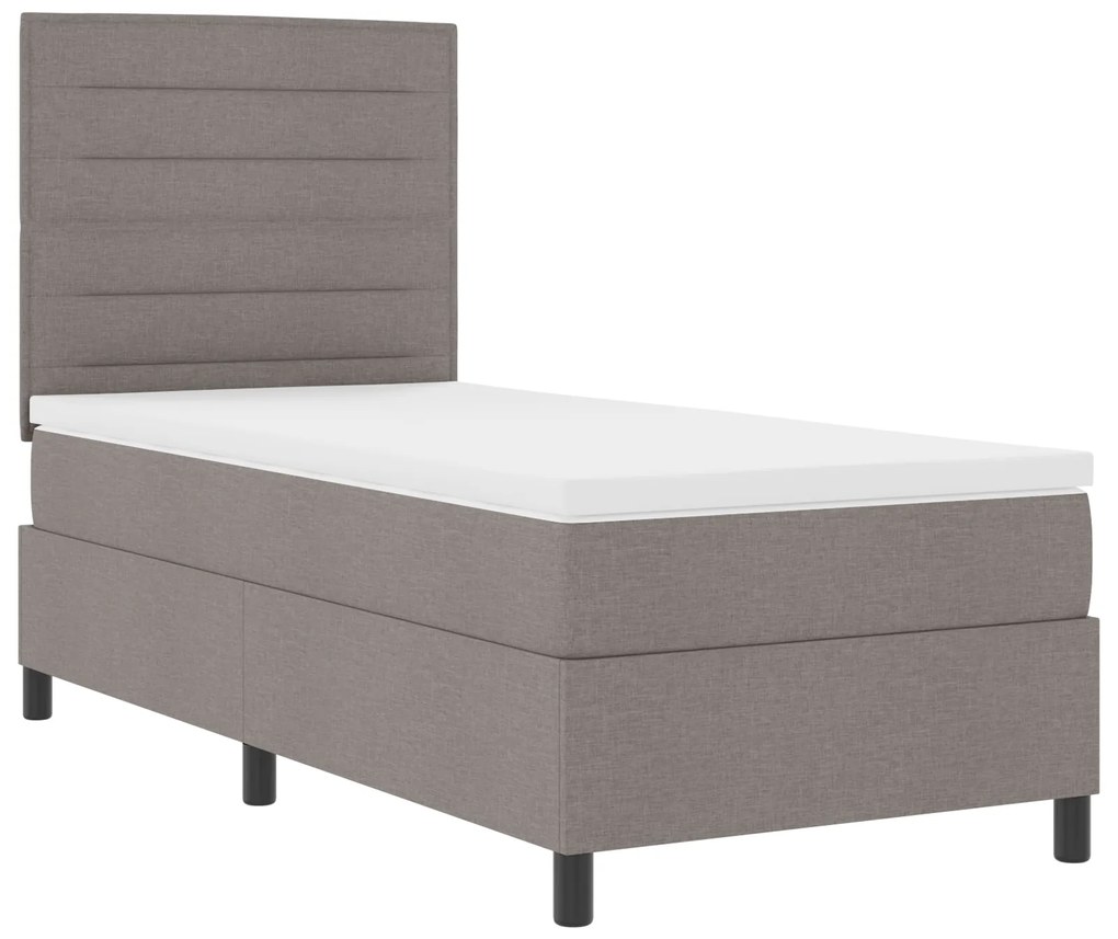 Cama Box Spring com Colchão Taupe 80x200 cm Tecido