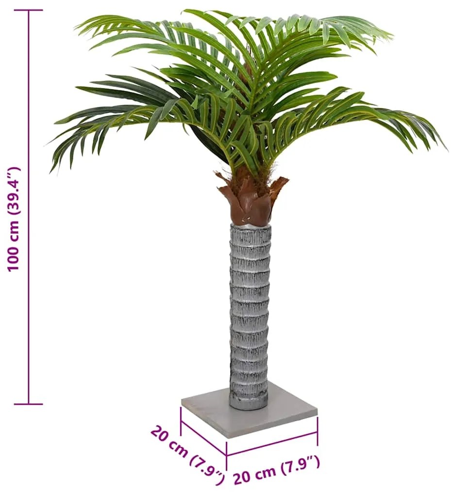 Palmeira artificial 6 folhas 100 cm verde