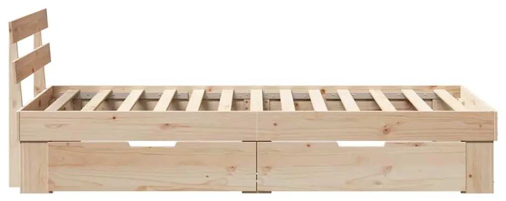 Estrutura da Cama Castanho 90 x 190 cm Madeira de Pinheiro