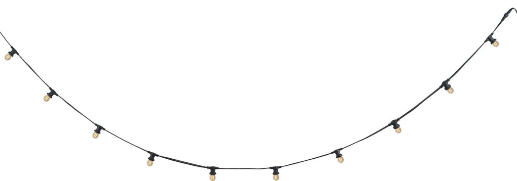 Iluminação de festão preta conectável com ficha 6m Incl. E27 10-Luzes IP44 - Lubber