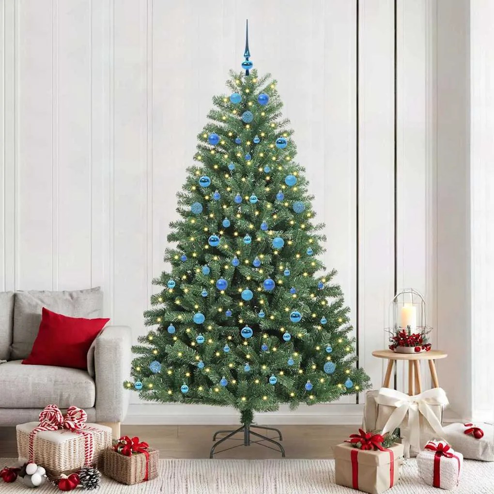 vidaXL Árvore de Natal Articulada Artificial Verde 210 cm PVC e Metal
