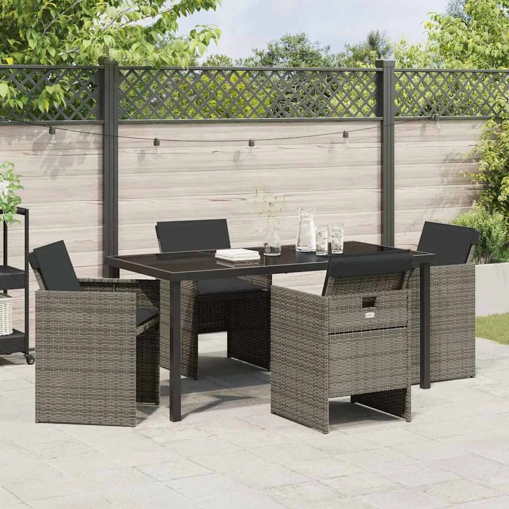 Conjunto de Jantar de Jardim com 5 Peças da , com Almofadas Cinzas em