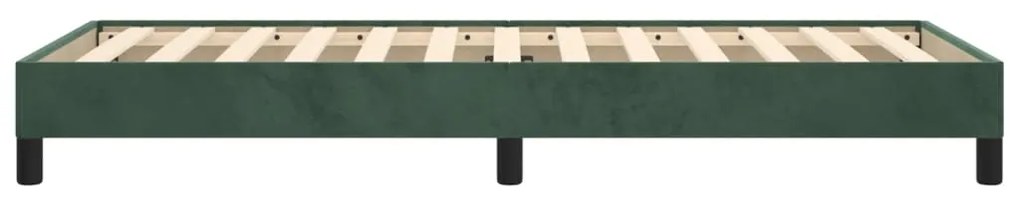 Estrutura de cama 100x200 cm veludo verde-escuro