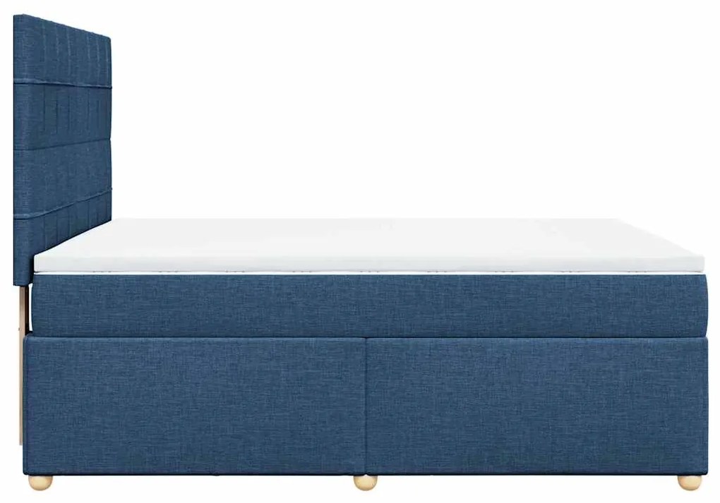 Cama com molas/colchão 140x190 cm tecido azul