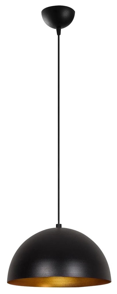 Candeeiro de Teto Sivani – Preto e Dourado – Diâmetro 30 cm, Altura 11