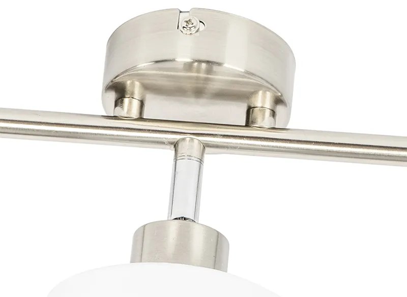 Candeeiro de teto com focos ajustáveis em aço com abajur branco 3-luzes - Hetta Moderno