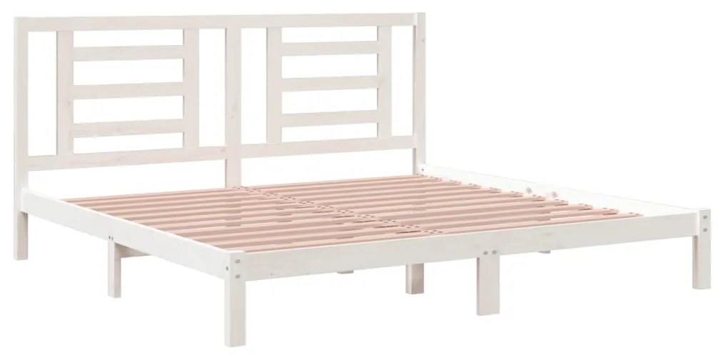 Estrutura de cama 200x200 cm pinho maciço branco