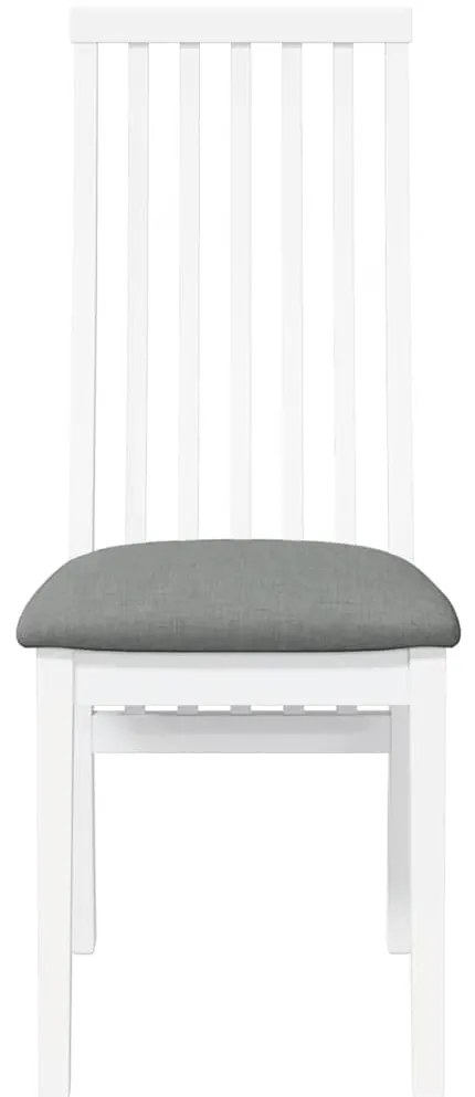 Cadeiras de jantar com almofadões 2 pcs madeira maciça branco