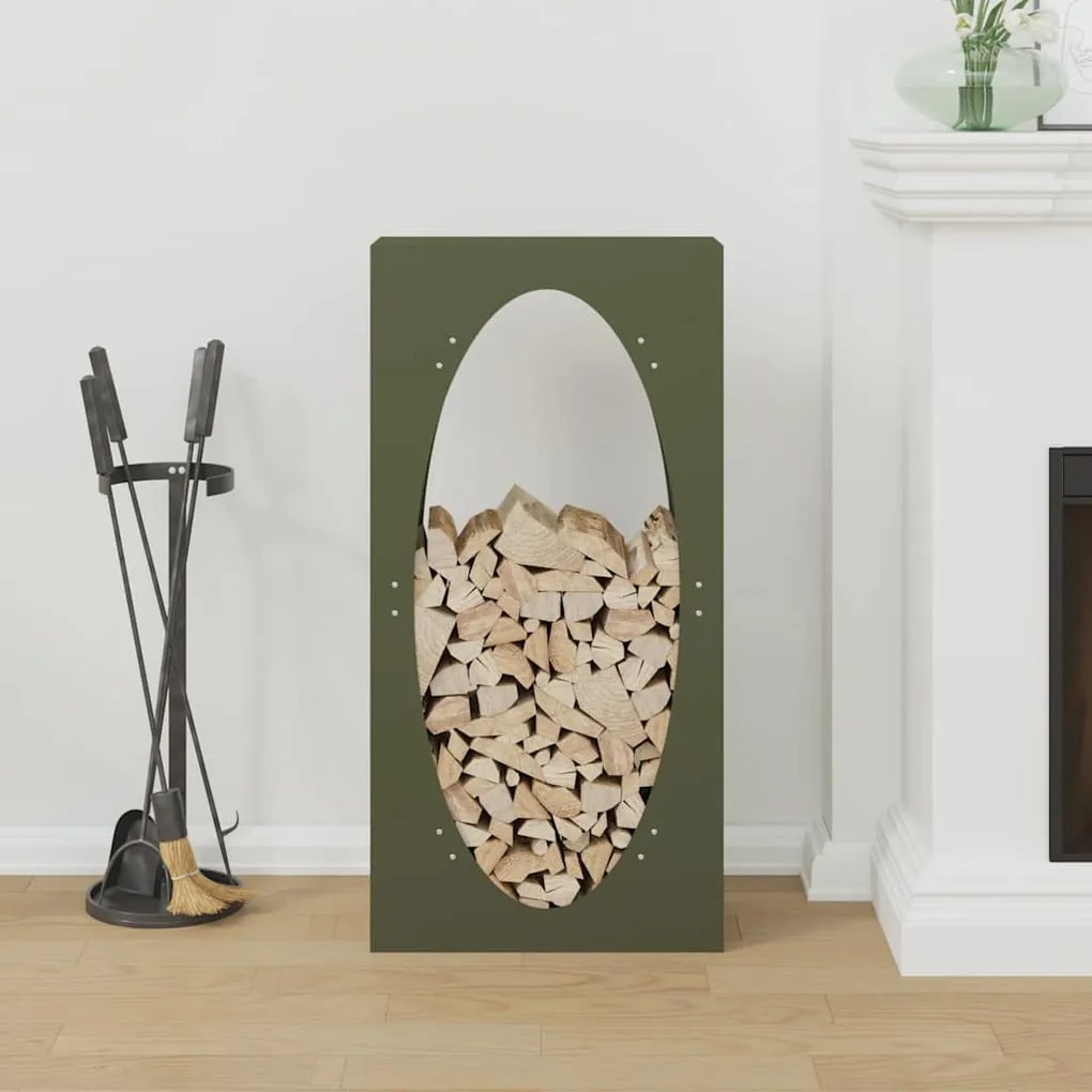 Suporte para lenha aço laminado a frio verde azeitona