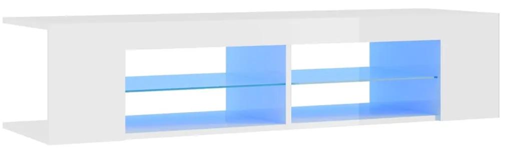 Móvel de TV Rutti com Luzes LED de 135 cm - Branco Brilhante - Design