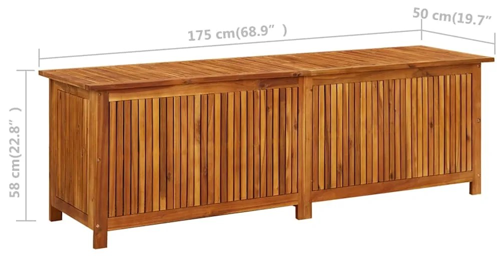 Caixa de arrumação p/ jardim 175x50x58 cm madeira acácia maciça