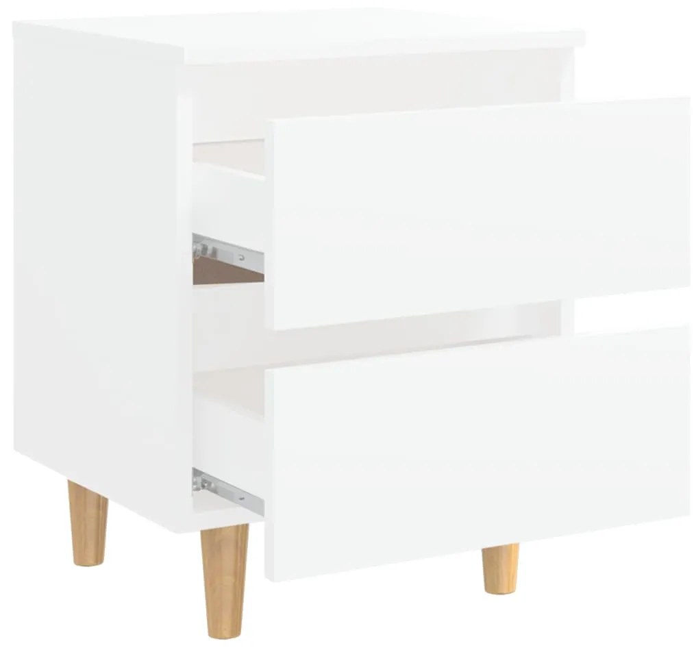 Conjunto de 2 Mesinhas de Cabeceira Bacco - Branco - Design Moderno