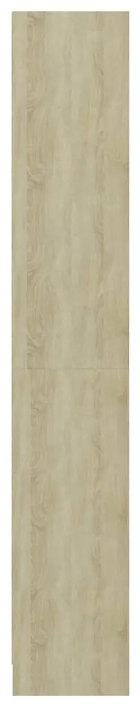 Estante 4 prateleiras 40x24x142cm contrapla. branco e carvalho