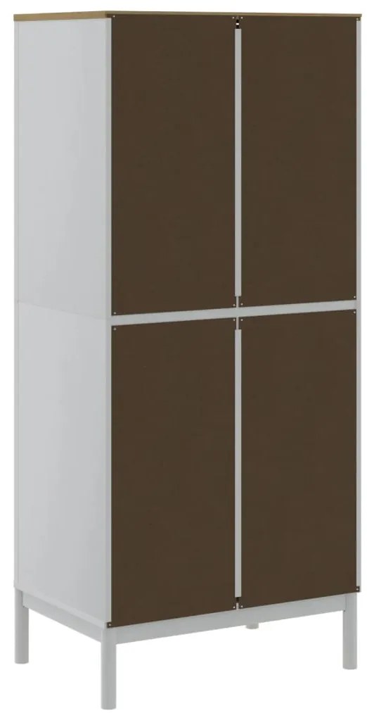 Roupeiro FLORO 77x53x171 cm madeira de pinho maciça branco