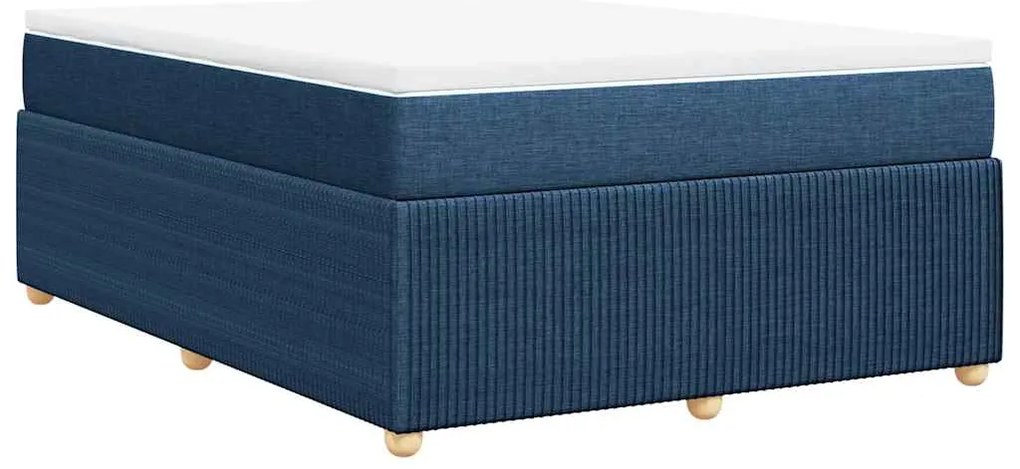 Cama com molas/colchão 140x200 cm tecido azul